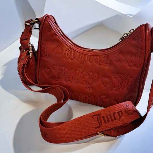 Juicy Couture Pink League HOBO Crossbody Bag with Pouch Red NWT - Picture 15 of 15